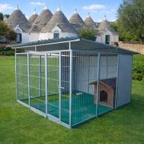 Box per Cani da Esterno Coperto con Zincatura Elettrolitica da 300x300xh180 Cm