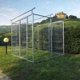 Box per Cani in Rete Predisposto alla Copertura Zincato a Caldo da 200x200x Altezza 180 Cm