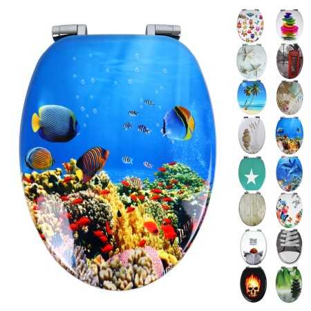 Sedile Wc Copri Water Universale Frizionato Bianco in MDF Chiusura Rallentata