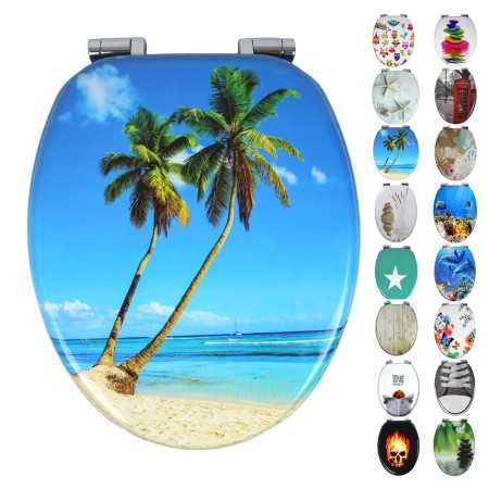 Sedile Wc Copri Water Universale Frizionato Bianco in MDF Chiusura Rallentata