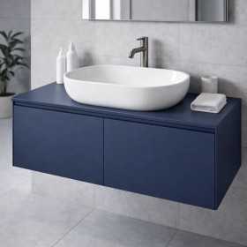 Lavabo Da Appoggio Ceramica Bianco Ovale Arredo Bagno Lavandino 60x40x15 Cm