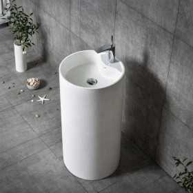 Lavabo Monoforo Free Standing Klaus Plus Artificial Stone Bianco Opaco Matt