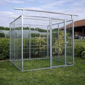 Box per Cani in Rete Predisposto alla Copertura Zincato Elettrolitico da 200x200x Altezza 180 Cm