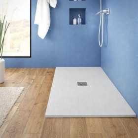 Piatto Doccia In Mineral Marm Effetto Cemento Elegante Colore Bianco 