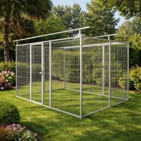 Box per Cani in Rete Predisposto alla Copertura Zincato a Caldo da 300x200x Altezza 180 Cm