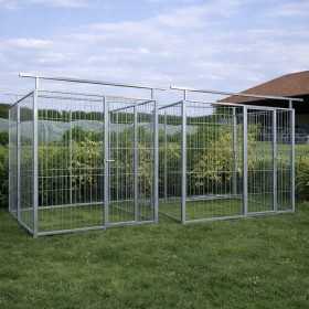 2 Box per Cani Predisposto alla Copertura Zincato a Caldo Ciascuno da 200x200x Altezza 180 Cm