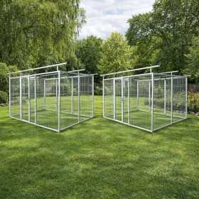 2 Box per Cani Predisposizione alla Copertura Zincato Ciascuno da 300x200x Altezza 180 Cm