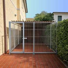 Box per Cani Coperto di Metri 2 e Retro in Legno Zincatura a Caldo da 400x200x Altezza 180 Cm