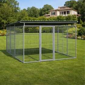 Recinzione da Esterno con Copertura Zincatura a Caldo da 300x300x Altezza 180 Cm