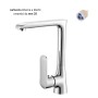 Miscelatore Monoforo Ottone per Lavello Cucina Amsterdam Erogazione Orientabile