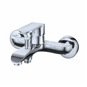 Miscelatore Rubinetto America Esterno Vasca in Ottone Cromato con Set Doccia