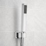 Set Doccia Rettangolare In Ottone Cromato Con Flessibile 150 cm