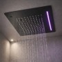 Soffione LED a Soffitto Da Incasso Con Cascata Acciaio NERO Quadro Ogomondo