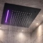 Soffione LED a Soffitto Da Incasso Con Cascata Acciaio NERO Quadro Ogomondo