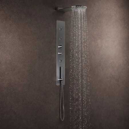 Wall Kit Da Incasso Cromato Elegante Soffione Ultrasottile Acciaio Inox Ugelli Autopulenti 