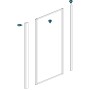 Cabina Doccia 2 Lati con Porta a Soffietto Cristallo Trasparente 80x80 cm