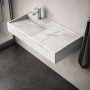 Lavabo Consolle Sospeso Astrid In Artificial Stone Colore Bianco Venato