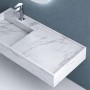 Lavabo Consolle Sospeso Astrid In Artificial Stone Colore Bianco Venato