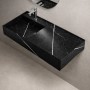 Lavabo Consolle Sospeso Astrid In Artificial Stone Colore Nero e Bianco Venato