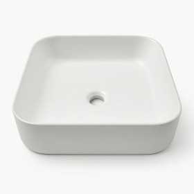 Lavabo D'appoggio Ceramica Bianco Quadrato Lavandino Bagno dimensioni cm 38,5x38,5x14