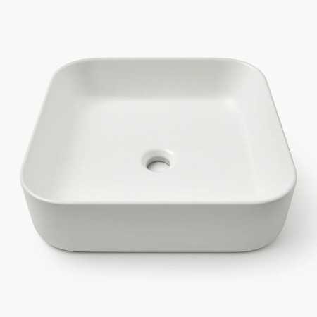 Lavabo D'appoggio Ceramica Bianco Quadrato Lavandino Bagno dimensioni cm 38,5x38,5x14