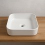 Lavabo D'appoggio Ceramica Bianco Quadrato Lavandino Bagno dimensioni cm 38,5x38,5x14