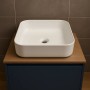 Lavabo D'appoggio Ceramica Bianco Quadrato Lavandino Bagno dimensioni cm 38,5x38,5x14