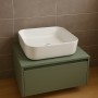 Lavabo D'appoggio Ceramica Bianco Quadrato Lavandino Bagno dimensioni cm 38,5x38,5x14