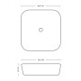 Lavabo D'appoggio Ceramica Bianco Quadrato Lavandino Bagno dimensioni cm 38,5x38,5x14