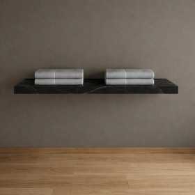 Mensola Inferiore Lavabo Consolle Sospeso Astrid In Artificial Stone Colore Nero e Bianco Venato