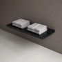 Mensola Inferiore Lavabo Consolle Sospeso Astrid In Artificial Stone Colore Nero e Bianco Venato