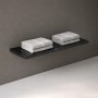 Mensola Inferiore Lavabo Consolle Sospeso Astrid In Artificial Stone Colore Nero e Bianco Venato