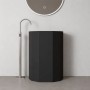 Lavabo Elegante Da Centro Stanza Erik In Artificial Stone Nero Opaco Forma Decagonale