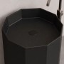 Lavabo Elegante Da Centro Stanza Erik In Artificial Stone Nero Opaco Forma Decagonale