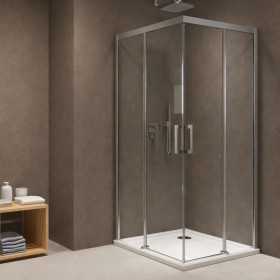 Lato Cabina Angolare Con Ante Scorrevoli Camelia Cm 100 Box Doccia ad Angolo