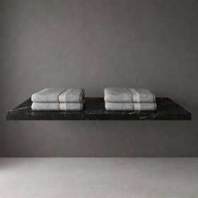 Mensola Inferiore Freya Per Lavabo Sospeso In Artificial Stone Nero e Bianco Venato