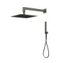 Set Per Doccia Soffione Quadro In Acciaio Inox 25x25 Millimetri Canna Di Fucile