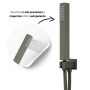 Set Per Doccia Soffione Quadro In Acciaio Inox 25x25 Millimetri Canna Di Fucile