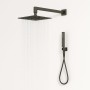 Set Per Doccia Soffione Quadro In Acciaio Inox 25x25 Millimetri Canna Di Fucile