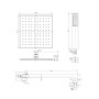 Set Per Doccia Soffione Quadro In Acciaio Inox 25x25 Millimetri Canna Di Fucile