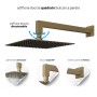 Set Per Doccia Soffione Quadro In Acciaio Inox 25x25 Millimetri Color Oro 