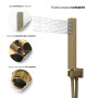 Set Per Doccia Soffione Quadro In Acciaio Inox 25x25 Millimetri Color Oro 