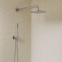 Set Per Doccia Soffione Tondo In Acciaio Inox 250 Millimetri
