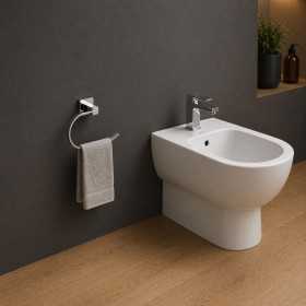 Porta Asciugamani Ad Anello In Ottone Cromato Lucido Linea Calendula Per Il Bagno