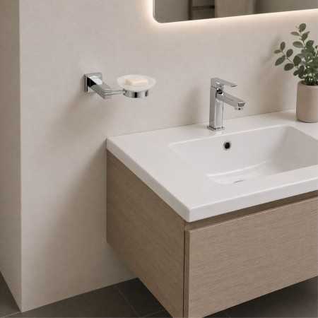Porta Sapone In Ottone Cromato Lucido Per Bagno Linea Calendula Piattino Vetro