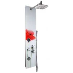 Colonna Doccia 019 Alluminio 3 Funzioni 3 Bocchette Idro Lombari Con Cristallo L25xP7,5xH130