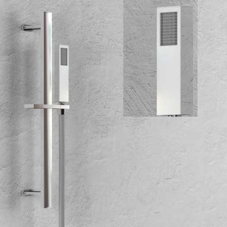 Asta Saliscendi Doccia 003 Ottone Cromato Rettangolare Doccetta Relax P6,5xH80