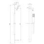Asta Saliscendi Doccia 003 Ottone Cromato Rettangolare Doccetta Relax P6,5xH80