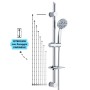 Asta Doccia Saliscendi 005 Completo Doccetta 5 Funzioni Multigetto Salvaforo H 72 CM