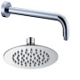 Braccio Doccia Ottone Cromato + Soffione Doccia Tondo Acciaio Inox Diam 150x2 Mm Spessore Braccio Doccia Ottone Cromato + Soffione Doccia Tondo Acciaio Inox Diam 150x2 Mm Spessore